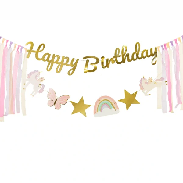 Μπάνερ ''Happy Birthday'' με σχέδια για παιδικό party.