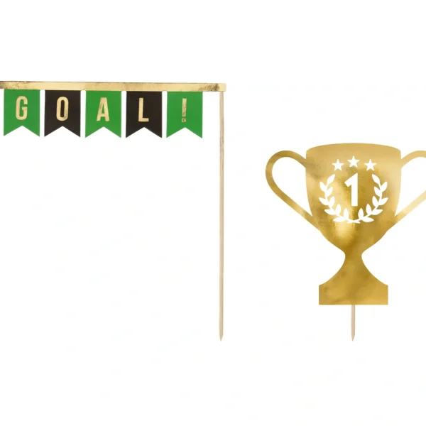 Διακοσμητικά τούρτας με σχέδια κύπελλο -''goal'' για παιδικό party.