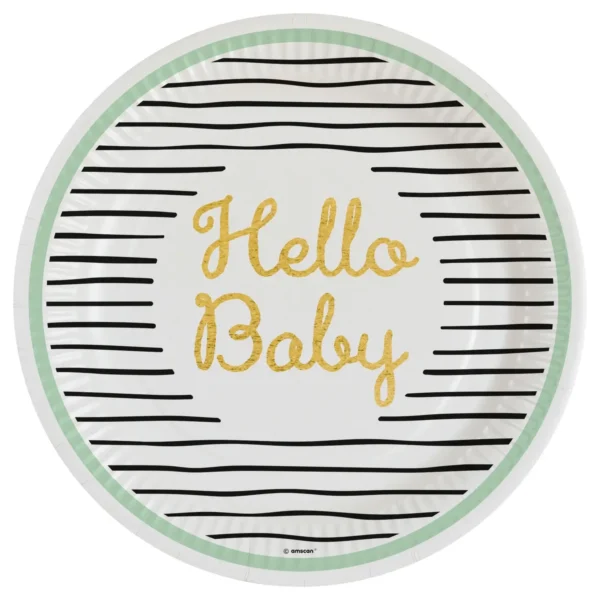 Χάρτινα πιάτα hello baby, για party ενηλίκων.